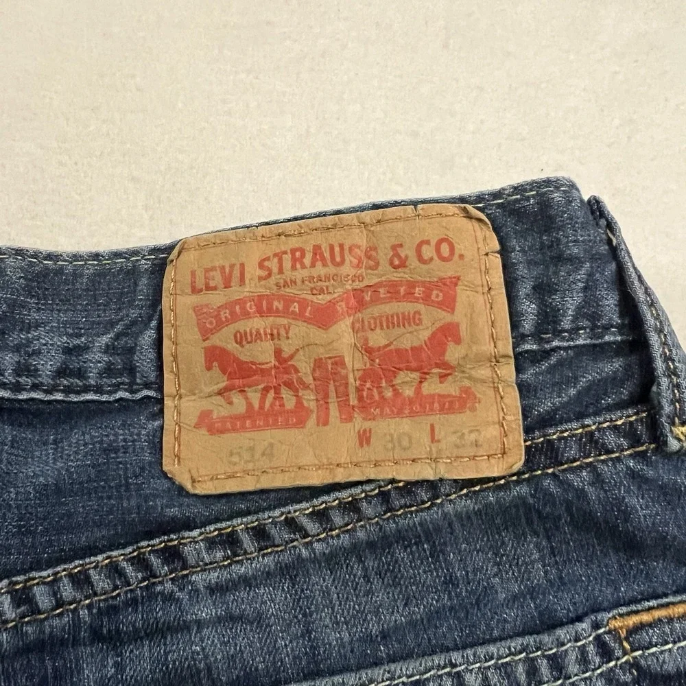 Levis Chino 514 Jeans Men's Size 30x32 Blue Pants Straight Slim Mid Rise Stretch